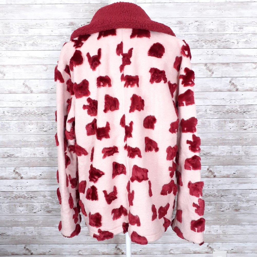 Glamorous Fleece Faux Fur Coat S Sherpa Collar and Cuffs CL - Picture 6 of 9